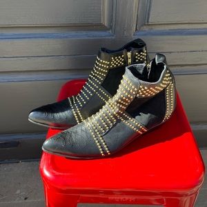 Anime Bing studded leather booties